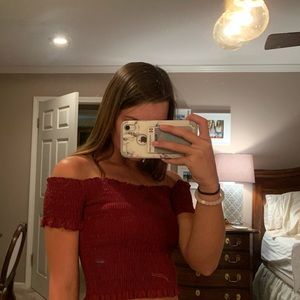 Maroon crop top